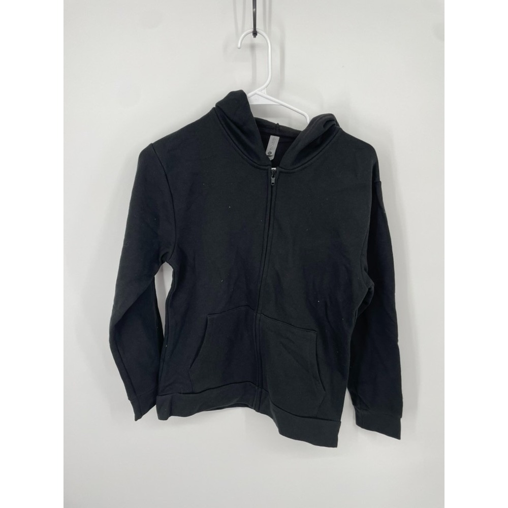 Next Level Apparel Hoodie Kid L 10/12 Black Fleece Full Zip Kangaroo Pocket NWOT